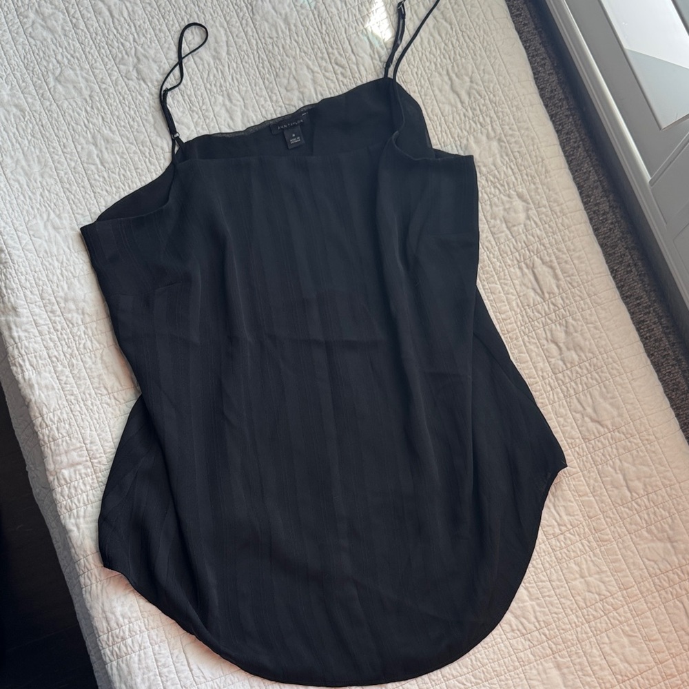 Ann Taylor Black Silk-Feel Camisole
